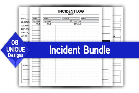 Download Incident Log Book Bundle | KDP Interior - Log book Collection
