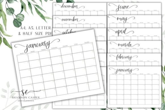 Download Blank Monthly Calendar Printable - Printable Collection