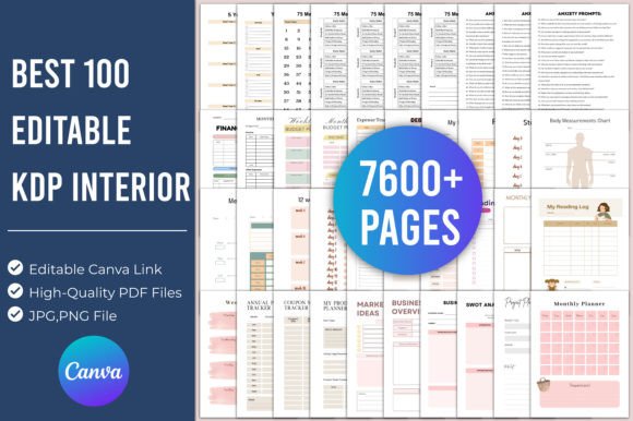 Download Best 100 Editable KDP Interior for Canva - Kdp interior Collection