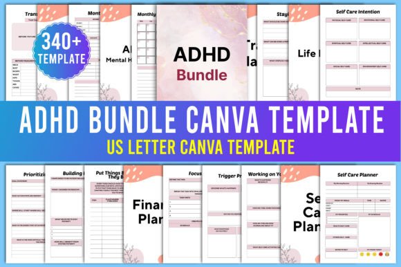 Download ADHD Planner Bundle Canva Templates - Templates Collection