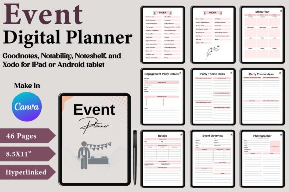 Download Digital Event Planner Canva Templates - Templates Collection