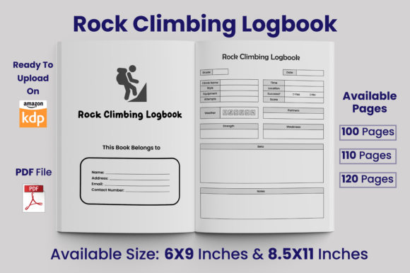 Download Rock Climbing Logbook KDP Interior - Kdp interior Collection