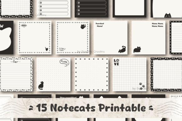 Download Black Cat Notepad Printable - Printable Collection