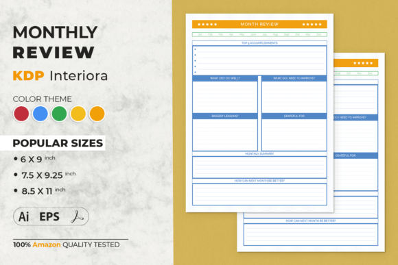 Download Monthly Review | KDP Interior Template - Kdp interior Collection