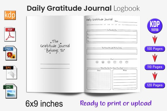 Download Daily Gratitude Journal Log Book | KDP I - Log book Collection