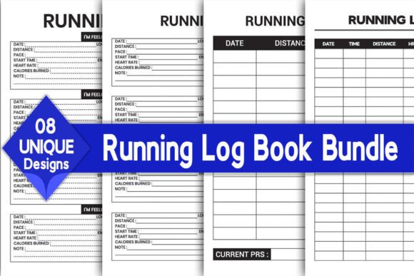Download Running Log Book Bundle | KDP Interior - Log book Collection