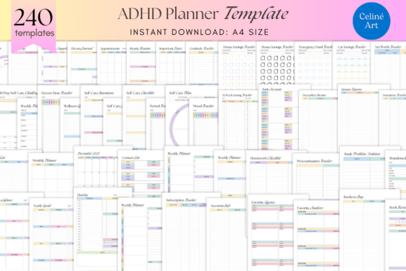 Download Editable ADHD Planner KDP Templates - Templates Collection