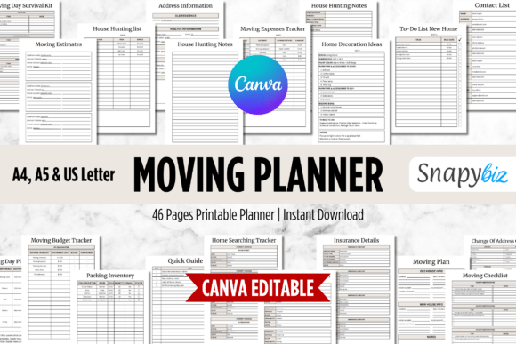 Download Canva Moving Checklist Printable Planner - Printable Collection