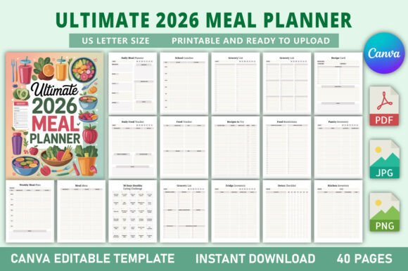 Download Ultimate 2026 Meal Planner KDP Interior - Kdp interior Collection