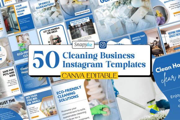 Download Cleaning Business IG Canva Templates - Templates Collection