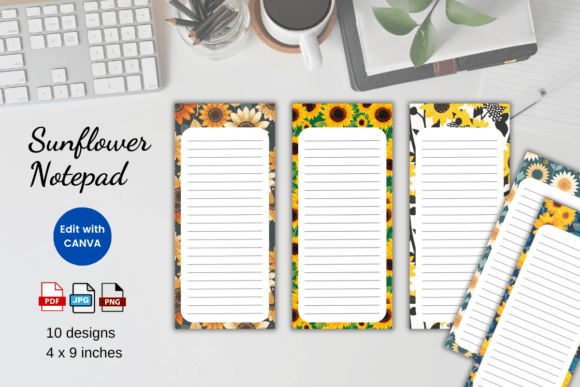 Download Sunflower Notepad Printable Template - Printable Collection