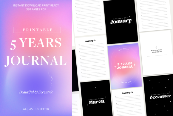 Download Five Years Journal Printable | 365 Days - Printable Collection