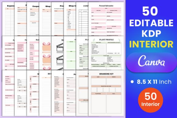 Download Editable 50 Canva KDP Interior - Kdp interior Collection