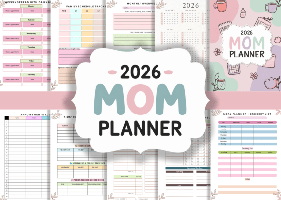 Download 2026 Mom Planner 👩‍👧 KDP Interiors - Kdp interior Collection