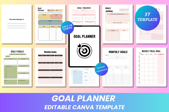 Download Editable Goal Planner Canva KDP Interior - Kdp interior Collection