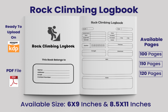 Download Rock Climbing Logbook KDP Interior - Kdp interior Collection