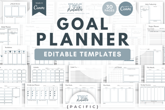 Download Goal Planner Canva Templates | PACIFIC - Templates Collection