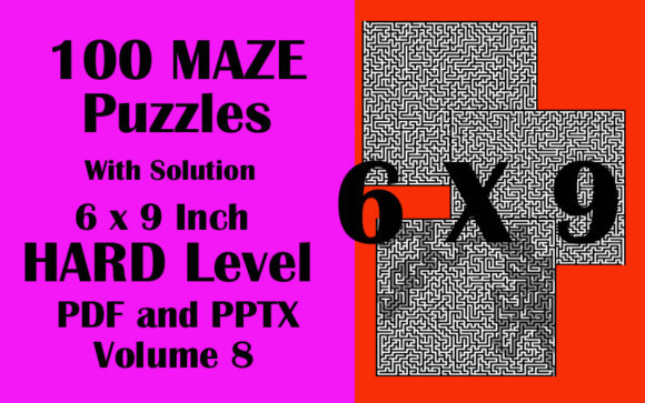 Download 100 Maze Puzzle Hard 6x9 PDF PPTX Vol 8 - Premium Resources