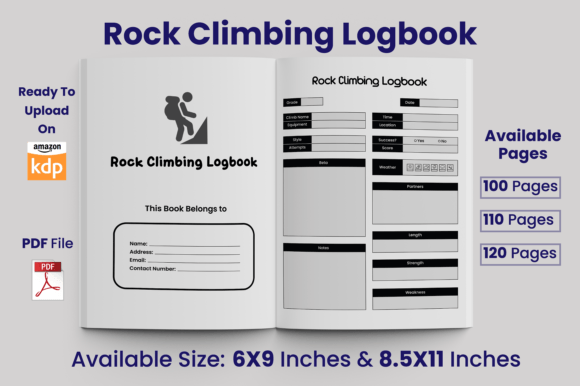 Download Rock Climbing Logbook KDP Interior - Kdp interior Collection