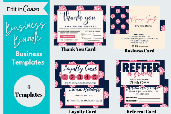 Download Small Business Card Bundle, Canva Templates - Templates Collection