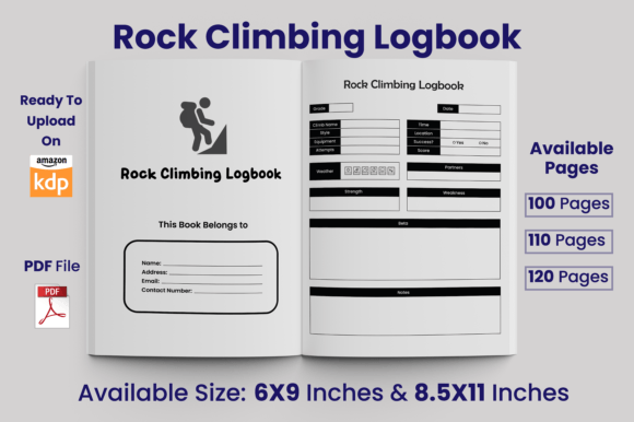 Download Rock Climbing Logbook KDP Interior - Kdp interior Collection