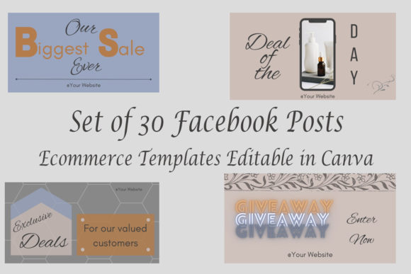 Download Facebook Templates Canva Set of 30 - Templates Collection