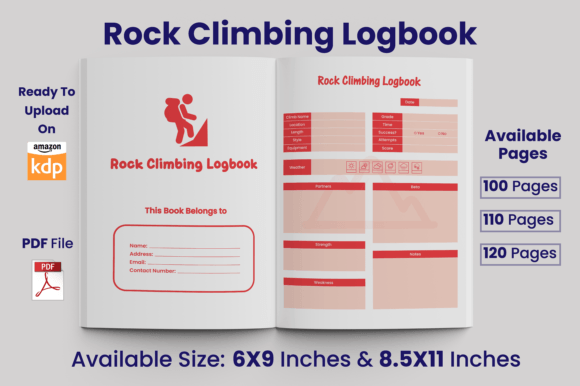 Download Rock Climbing Logbook KDP Interior - Kdp interior Collection