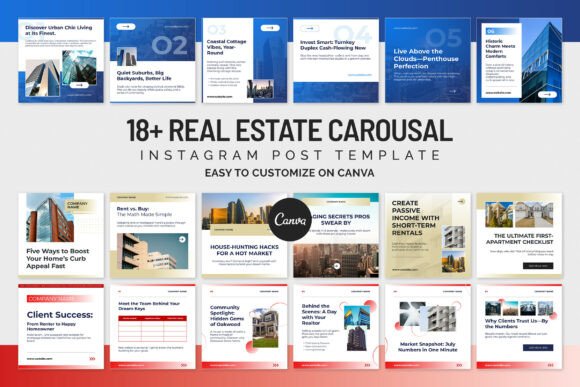 Download Real Estate IG Canva Carousel Templates - Templates Collection