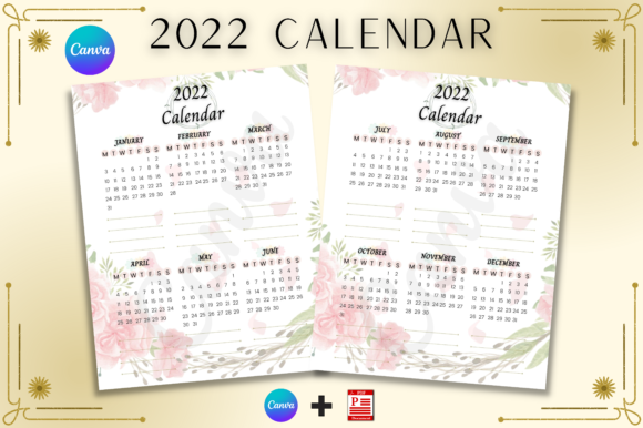 Download 2022 Calendar Printable, Canva Templates - Printable Collection