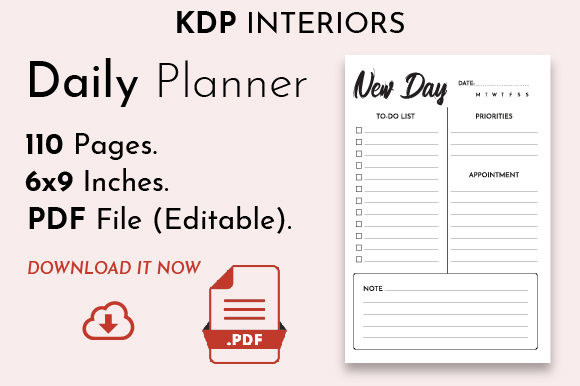 Download Undated Daily Planner [KDP Interior] - Kdp interior Collection