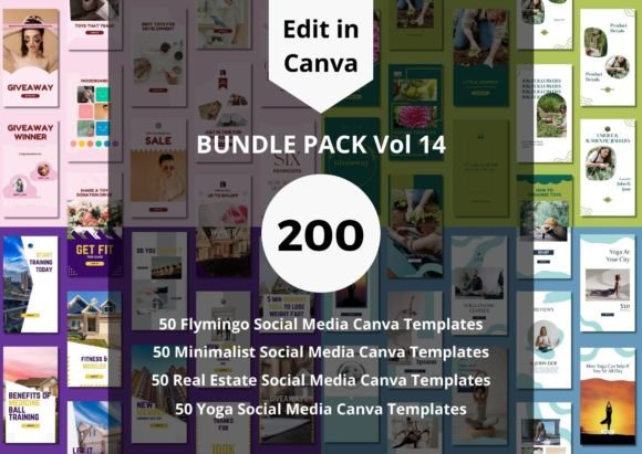 Download 200 Social Media Canva Templates Bundles - Templates Collection