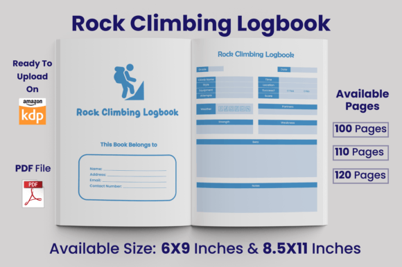 Download Rock Climbing Logbook KDP Interior - Kdp interior Collection