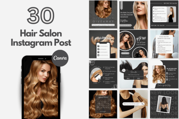 Download Hair Salon Instagram Canva Templates. - Templates Collection