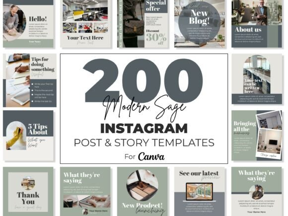 Download Modern Instagram Canva Templates Kit - Templates Collection