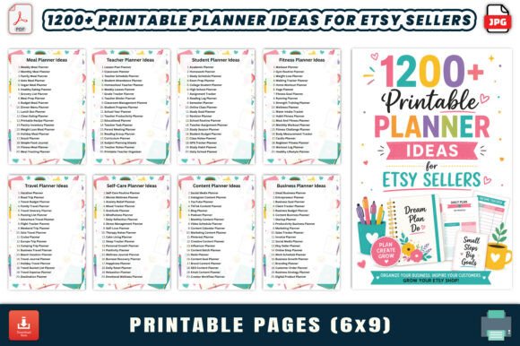 Download 1200+ Printable Planner Ideas for Etsy - Printable Collection