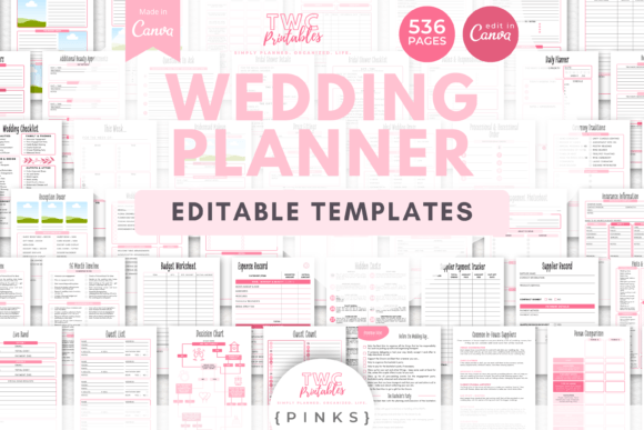 Download Wedding Planner Canva Templates | PINKS - Templates Collection