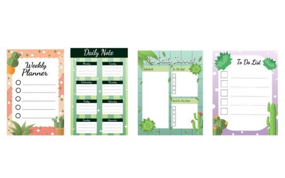 Download Journal Templates Cactus Succulents Page - Templates Collection