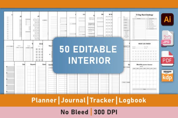 Download 50 Editable KDP Interior Bundle - Kdp interior Collection