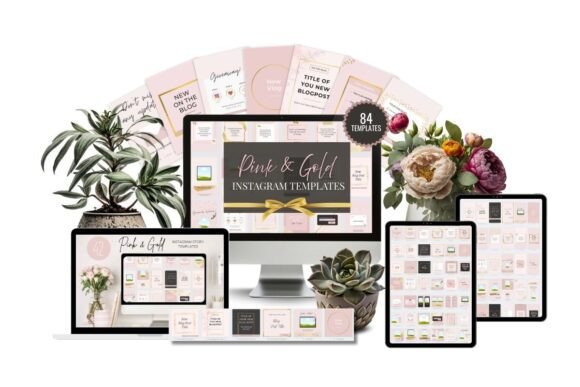 Download Pink Instagram Post &amp; Story Templates - Templates Collection