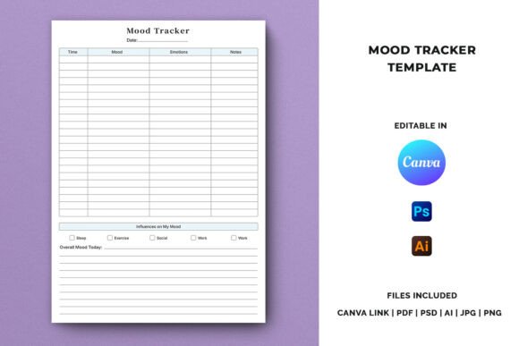 Download Mood Tracker Template - KDP Interior - Kdp interior Collection