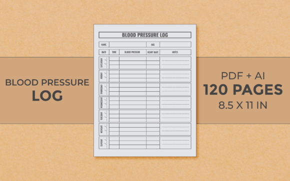 Download Blood Pressure Log Editable Kdp Interior - Kdp interior Collection