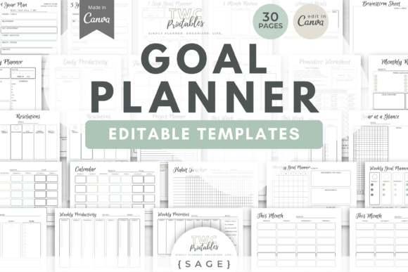 Download Goal Planner Canva Templates | SAGE - Templates Collection