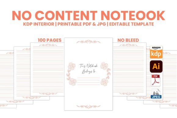 Download NO CONTENT LINED NOTEOOK KDP INTERIOR - Kdp interior Collection