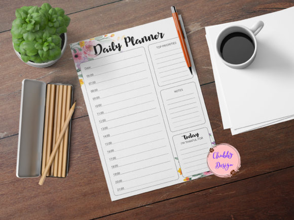 Download Floral Daily Planner Page | Printable - Printable Collection