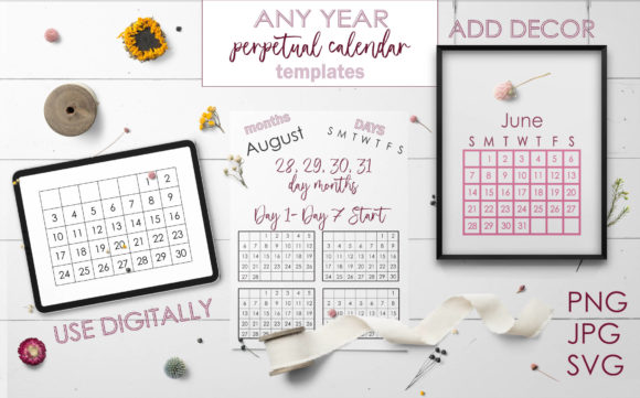 Download Perpetual Calendar Templates - ANY YEAR - Templates Collection