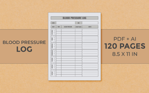 Download Blood Pressure Log Editable Kdp Interior - Kdp interior Collection