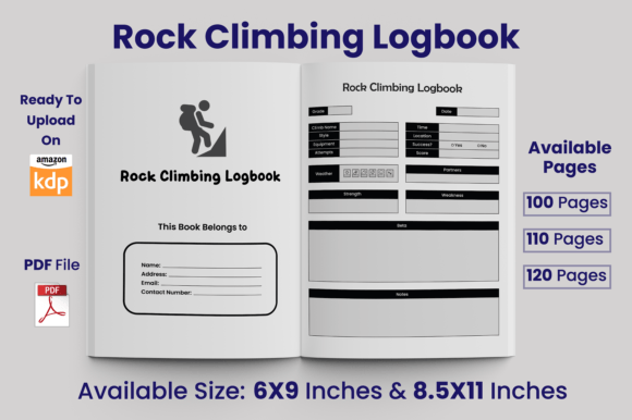 Download Rock Climbing Logbook KDP Interior - Kdp interior Collection