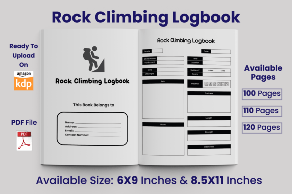 Download Rock Climbing Logbook KDP Interior - Kdp interior Collection