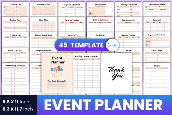 Download Event Planner Canva KDP Interior - Kdp interior Collection